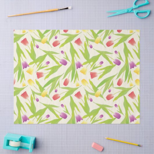 3 Farbtücher Illustration Nahtloses Muster Seidenpapier (Basteln)