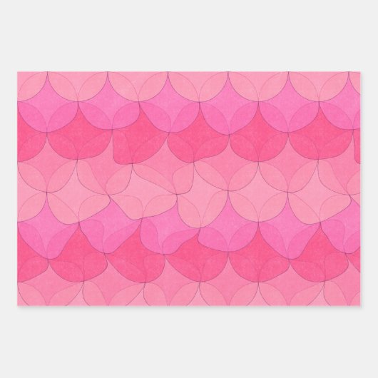 3 Farbvarianten // Wellengeometrisches Schleifpapi Geschenkpapier Set (Vorderseite 3)