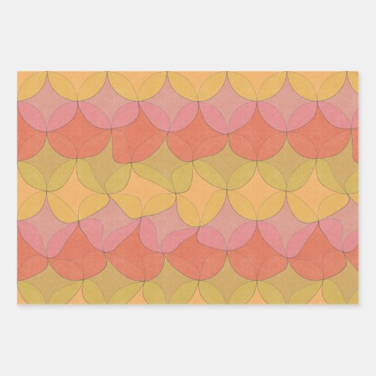 3 Farbvarianten // Wellengeometrisches Schleifpapi Geschenkpapier Set (Vorderseite 2)