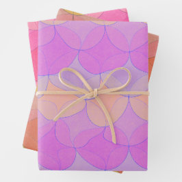 3 Farbvarianten // Wellengeometrisches Schleifpapi Geschenkpapier Set