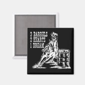 3 Fässer 2 Herzen 1 Traum Barrel Racing Magnet (Vorderseite/Rückseite)