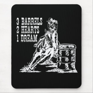 3 Fässer 2 Herzen 1 Traum Barrel Racing Mousepad