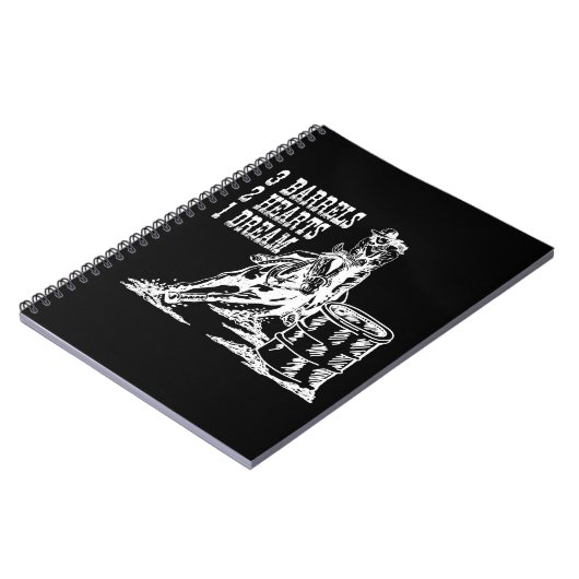 3 Fässer 2 Herzen 1 Traum Barrel Racing Notizblock (Linke Seite)