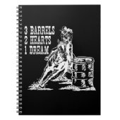 3 Fässer 2 Herzen 1 Traum Barrel Racing Notizblock (Vorderseite)