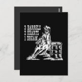 3 Fässer 2 Herzen 1 Traum Barrel Racing Postkarte (Vorne/Hinten)