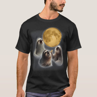 3 Faultiere heulen den Mond Lustiges Faultier Tier T-Shirt