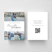 3 Favorite Fotos | Modernes Script QR Code Hochfah Save The Date