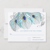 3 Feathock Birds Wedding Response Card RSVP Karte (Rückseite)