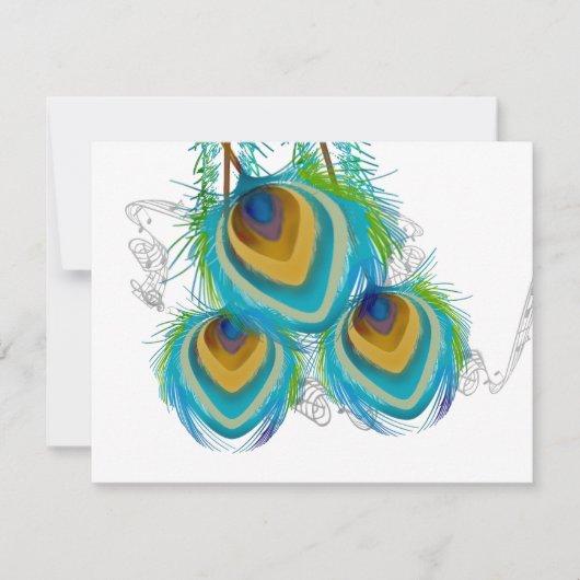 3 Feathock Birds Wedding Response Card RSVP Karte (Vorderseite)