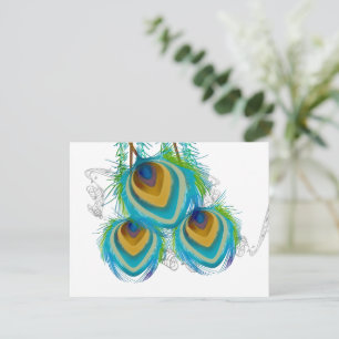 3 Federn Pfau Vögel Hochzeit Antwortkarte RSVP Karte