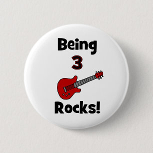 3 Felsen sein! Mit Gitarre Rockstar Rocker Button