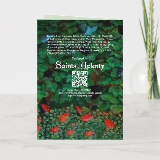 3 Female Saints in a Garden (Detail; M 070) Karte (Rückseite)