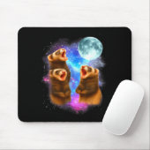 3 Ferret Moon Howling Ferrets Funny For Men, Women Mousepad (Mit Mouse)