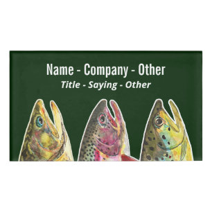 3 Fett Fout Fly Fishing Fisherman Namenschild