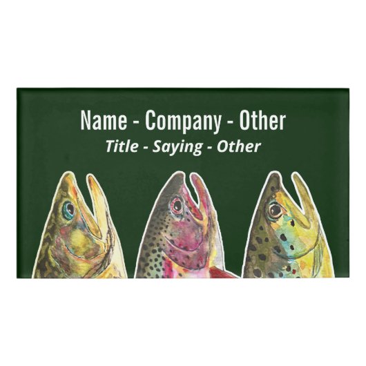 3 Fett Fout Fly Fishing Fisherman Namenschild (Vorderseite)