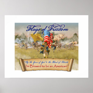 "3 Flaggen der Freiheit" Wertposter Poster