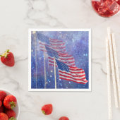 3 Flaggen Napkins, Patriotiker mit Starry Sky & Mi Serviette (Beispiel)