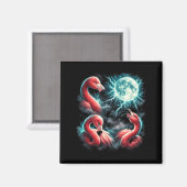 3 Flamingo Mond Heulender Flamingo Kopf Lustig Magnet (Vorderseite/Rückseite)