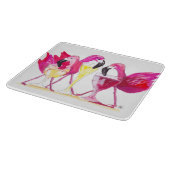 3 Flamingos Glasschneidplatte Schneidebrett (Ecke)