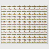 3 Forellen Flyfischen Geschenkpapier (Flach)