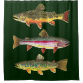 3 Forellen für die Fischerei und die Fischerei Duschvorhang (Vorderseite)