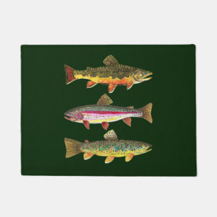 3 Forellen für die Fischerei und die Fischerei Fußmatte