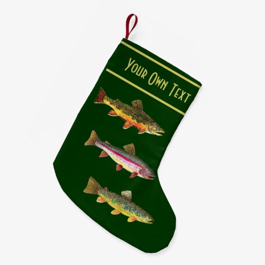 3 Forellen für die Fischerei und die Fischerei Kleiner Weihnachtsstrumpf (Vorderansicht (hängend))