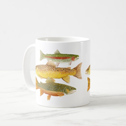 3 Forellen-Tasse Kaffeetasse (Vorderseite Links)