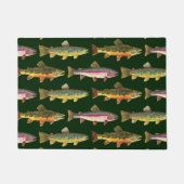 3 Forellendekor - Bach, Regenbogen, braun Fußmatte (Vorderseite)