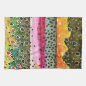 3 Forellenhäute Angeln Ichthyologie Fischfang Geschirrtuch (Horizontal)