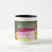 3 Forellenhäute: Bach, Regenbogen, Braunen - Fisch Tasse (Zentrum)