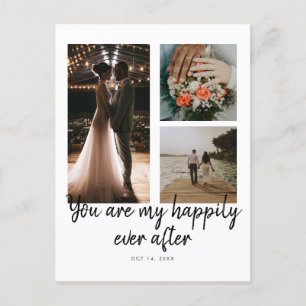 3 Foto 1. Hochzeitstag Collage Zitat Postkarte