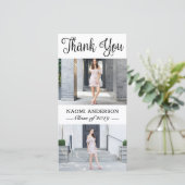 3 Foto(2+1) Kalligrafie Abschluss Dankeschön Karte (Stehend Vorderseite)