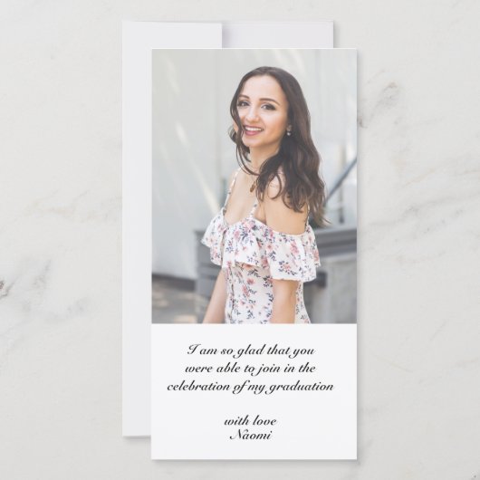 3 Foto(2+1) Kalligrafie Abschluss Dankeschön Karte (Rückseite)