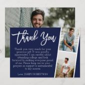 3 Foto (2+1) Script-Abschluss Danke Karte (Vorne/Hinten)