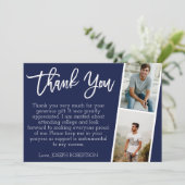 3 Foto (2+1) Script-Abschluss Danke Karte (Stehend Vorderseite)