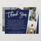 3 Foto (2+1) Script-Abschluss Danke Karte (Vorne/Hinten)