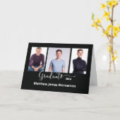 3 Foto Abschluss Ankündigung Schwarz-weiß (Gelbe Blume)