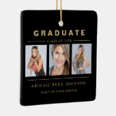 3 Foto Abschluss Collage Graduate Black Gold Keramikornament (Rechts)