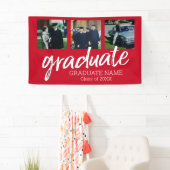 3 Foto Abschluss - Modernes Graduiertenskript Red Banner (Insitu)