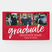 3 Foto Abschluss - Modernes Graduiertenskript Red Banner (Horizontal)