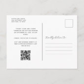3 Foto Arch QR Code Navy Blue Save the Date Postkarte (Rückseite)