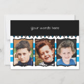 3 Foto benutzerdefinierte Wörter blaue Magnetkarte Magneteinladung (Vorderseite)