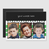 3 Foto benutzerdefinierte Wörter Grüne Magnetkarte Magneteinladung (Vorne/Hinten)