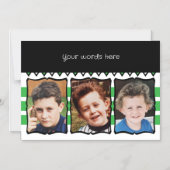 3 Foto benutzerdefinierte Wörter Grüne Magnetkarte Magneteinladung (Vorderseite)