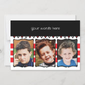 3 Foto benutzerdefinierte Wörter rote Magnetkarte Magneteinladung (Vorderseite)