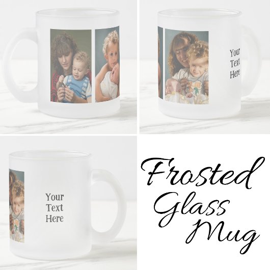 3 Foto benutzerdefinierter Text  Mattglastasse
