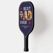 3 Foto Bester Vater je Blue Collage Custom Pickleball Schläger (Links)