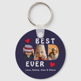 3 Foto Bester Vater je Collage Custom Schlüsselanhänger