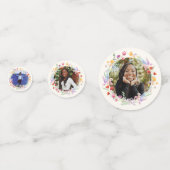3 Foto Boho Wasserfarbe Blumengrad Foto Confetti Konfetti (Vorderseiten)